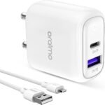 Oraimo Power Cube Pro Dual USB Port Adapter with Micro USB Cable (White)