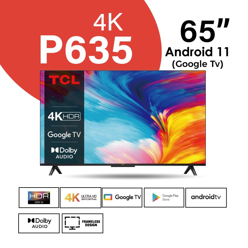 TCL 65P635 65 inch 4K HDR Google TV